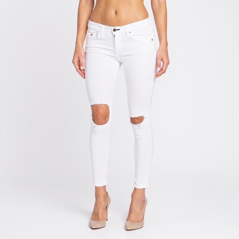 Rag & Bone White Distressed Skinny Capri Jeans Size 28 NWT Stretch